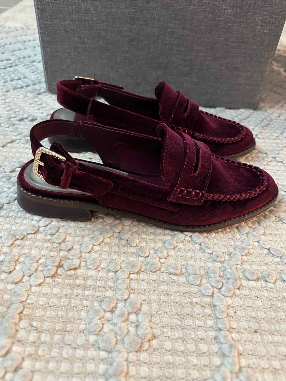 Dolce Vita Sling Back Loafers in Wine - Picture 2 of 5